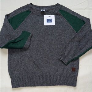 Janie and Jack kids boys Charcoal and Forest Crewneck Sweater size 3 years